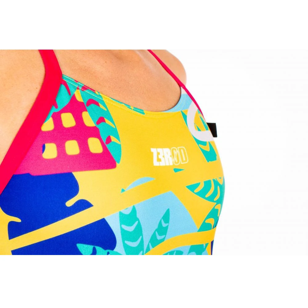 7. Z3R0D - Costum baie intreg femei one piece - rosu galben albastru Expressive Resort