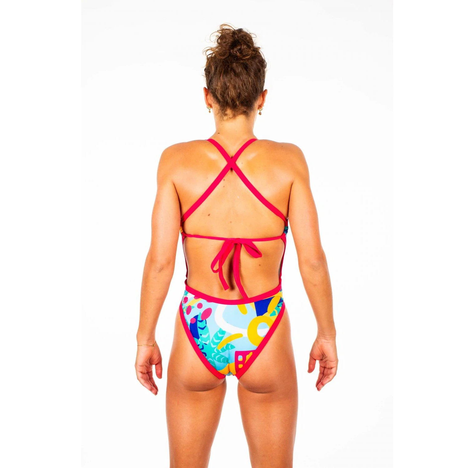 4. Z3R0D - Costum baie intreg femei one piece - rosu galben albastru Expressive Resort