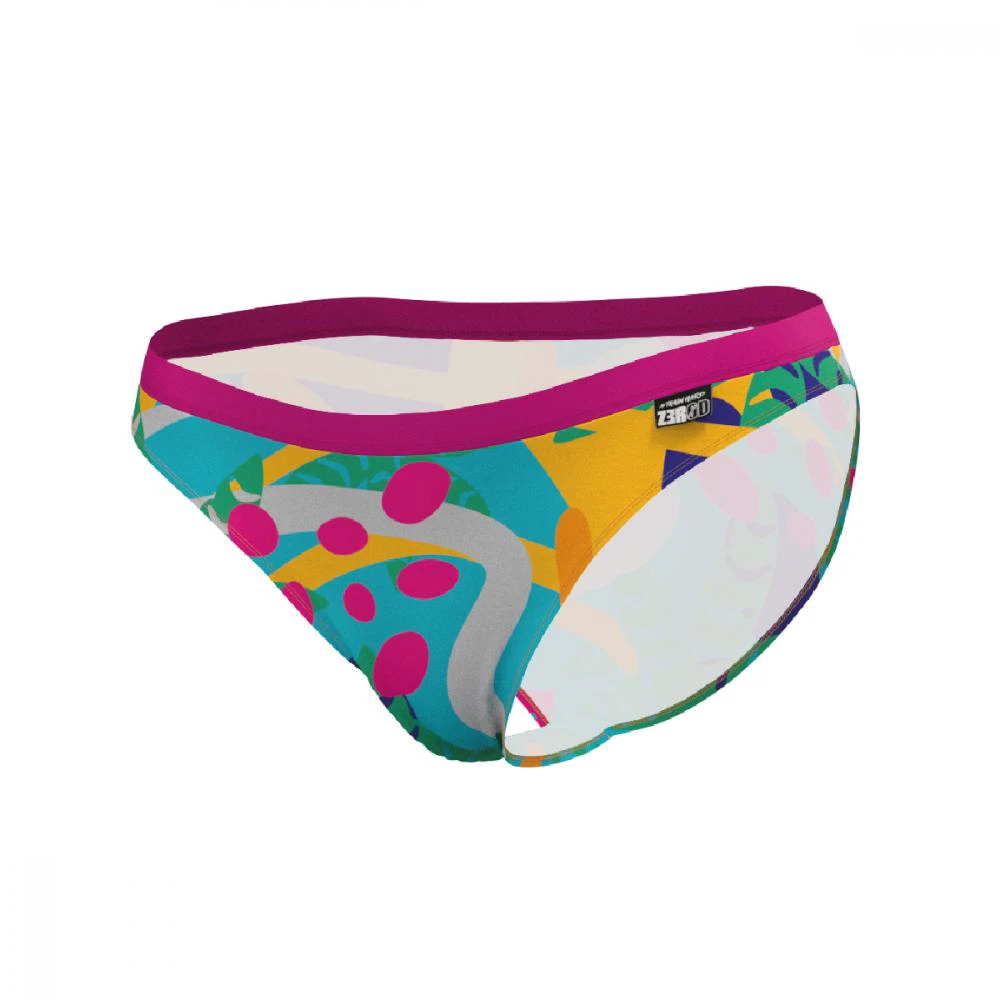 1. Z3R0D - slip Costum baie femei two pieces - rosu galben albastru Expressive Resort