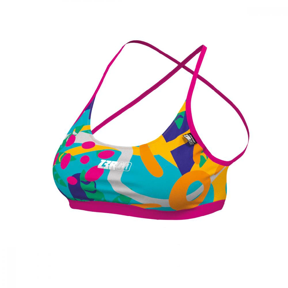 1. Z3R0D - sutien Costum baie femei two pieces - rosu galben albastru Expressive Resort