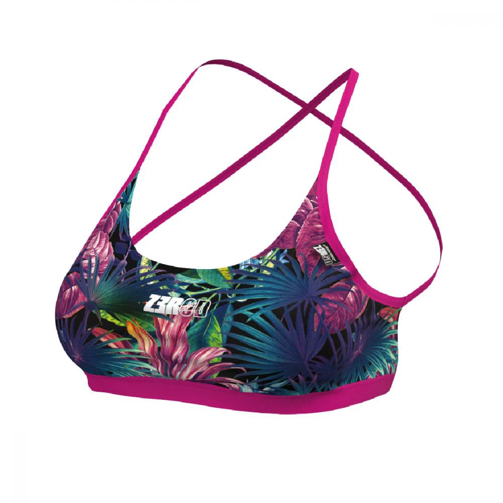 1. Z3R0D - sutien Costum baie femei two pieces - verde roz albastru tropadelic