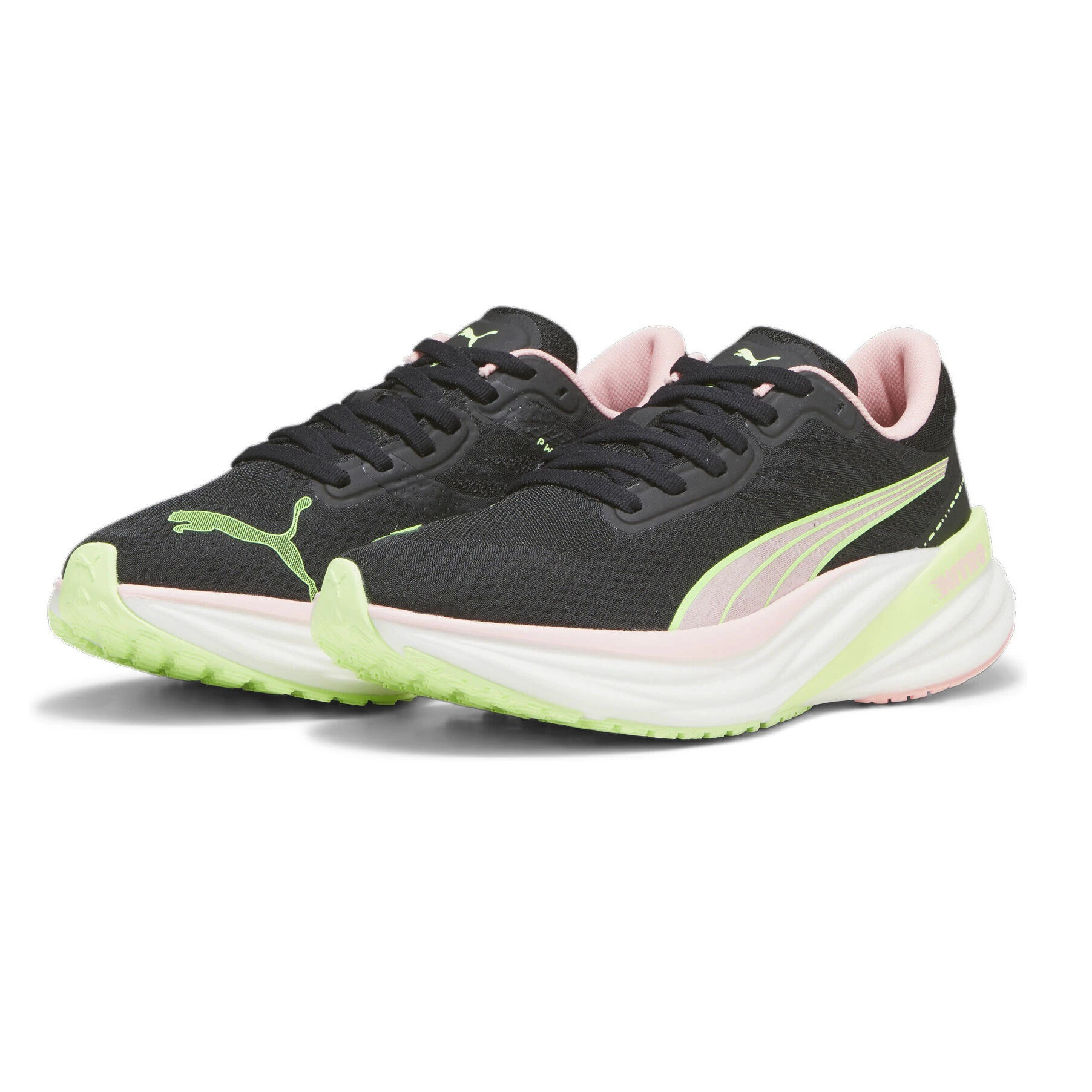 6. Puma - pantofi alergare pentru femei Magnify Nitro 2 Dream Rush shoes - negru coral alb verde deschis Speed