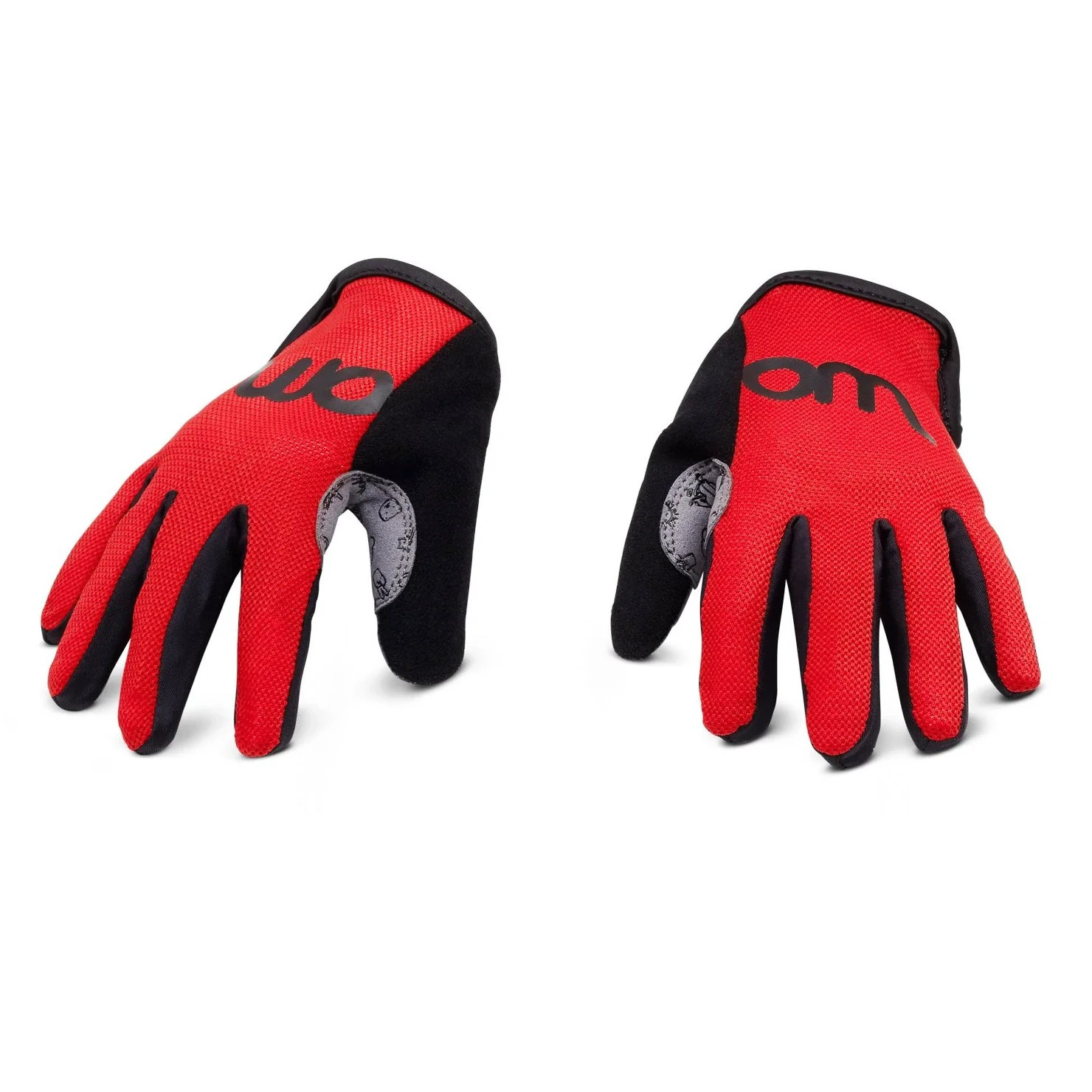 1. Woom - manusi ciclism copii tens bike gloves - rosu negru gri