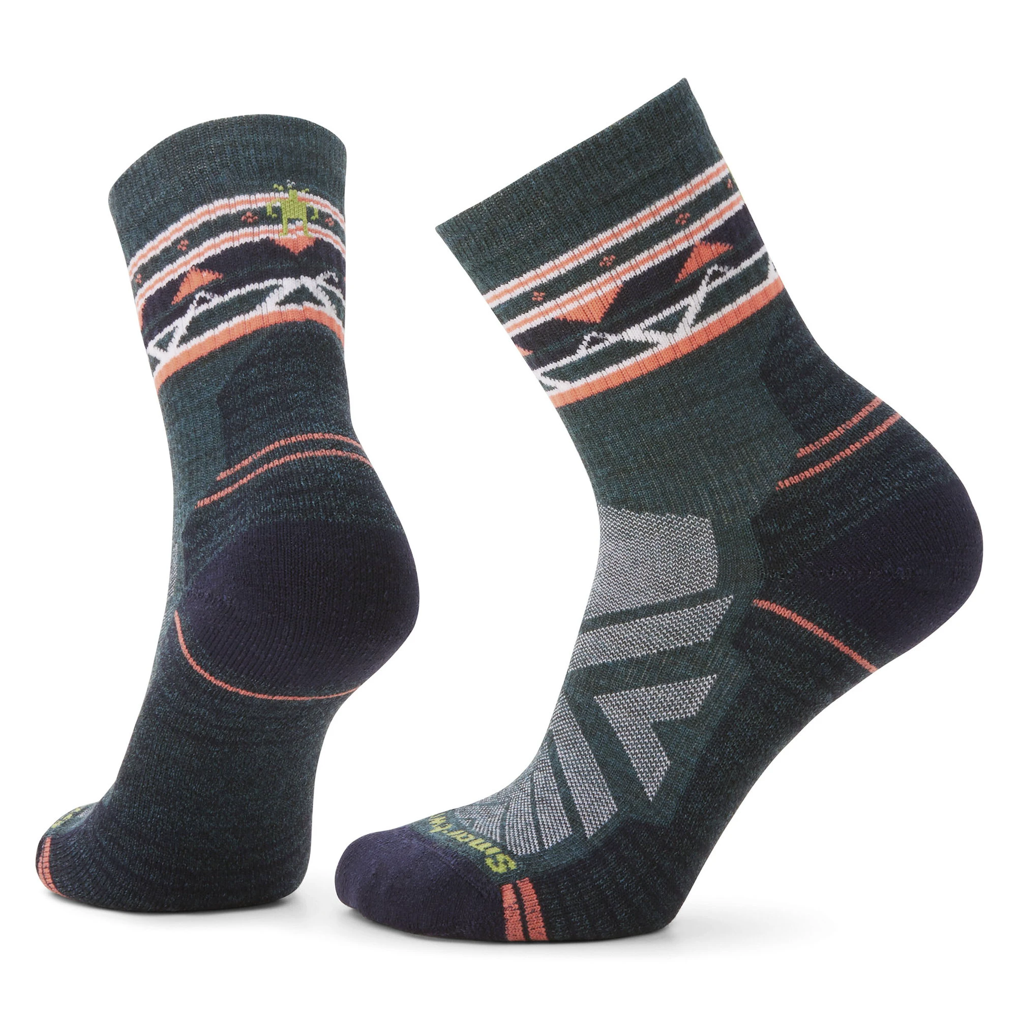 1. Șosete Merino hiking Smartwool Hike Zig Zag Valley - albastru Twilight | Mid Crew | Light Cushion