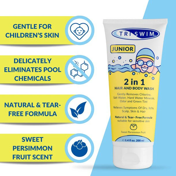 2. Triswim - 2 in 1 junior - sampon si gel de dus - sweet persimmon - 200ml