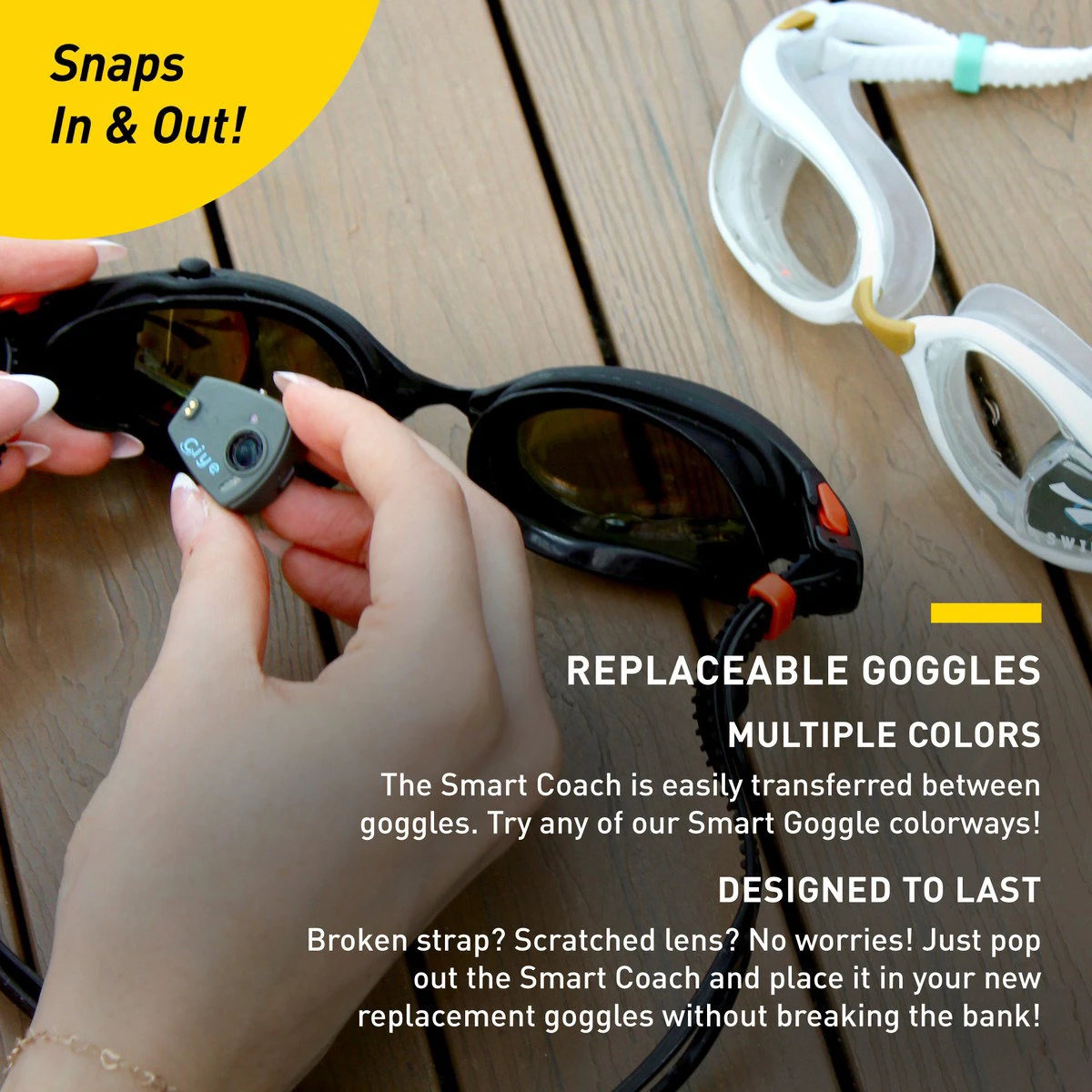 5. Finis - Ochelari de inot Smart Goggle Max Kit - Clear