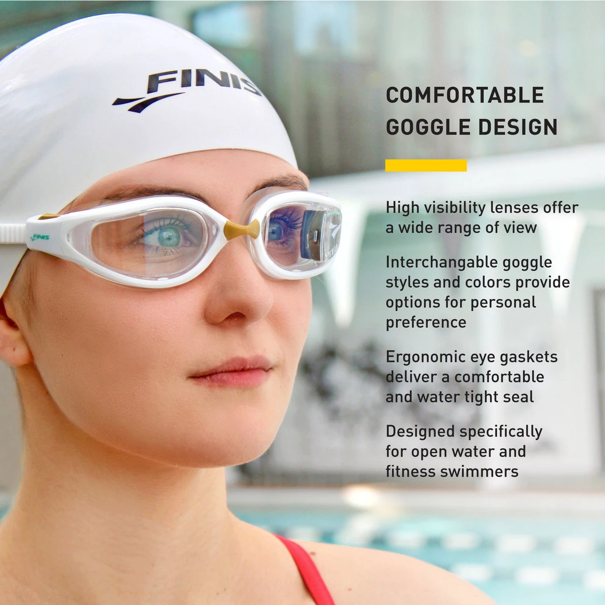 6. Finis - Ochelari de inot Smart Goggle Max Kit - Clear