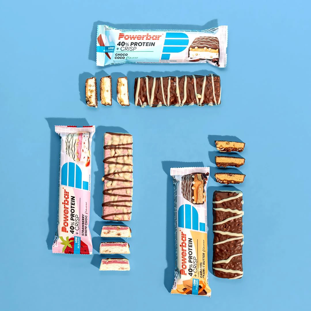 4. Powerbar - baton proteic activitate sportiva Protein+ 40% - aroma Caramel si unt de arahide - 40g