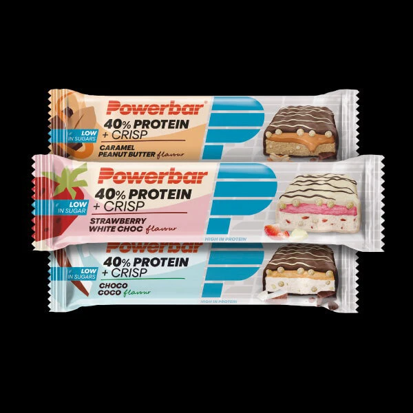 7. Powerbar - baton proteic activitate sportiva Protein+ 40% - aroma Caramel si unt de arahide - 40g