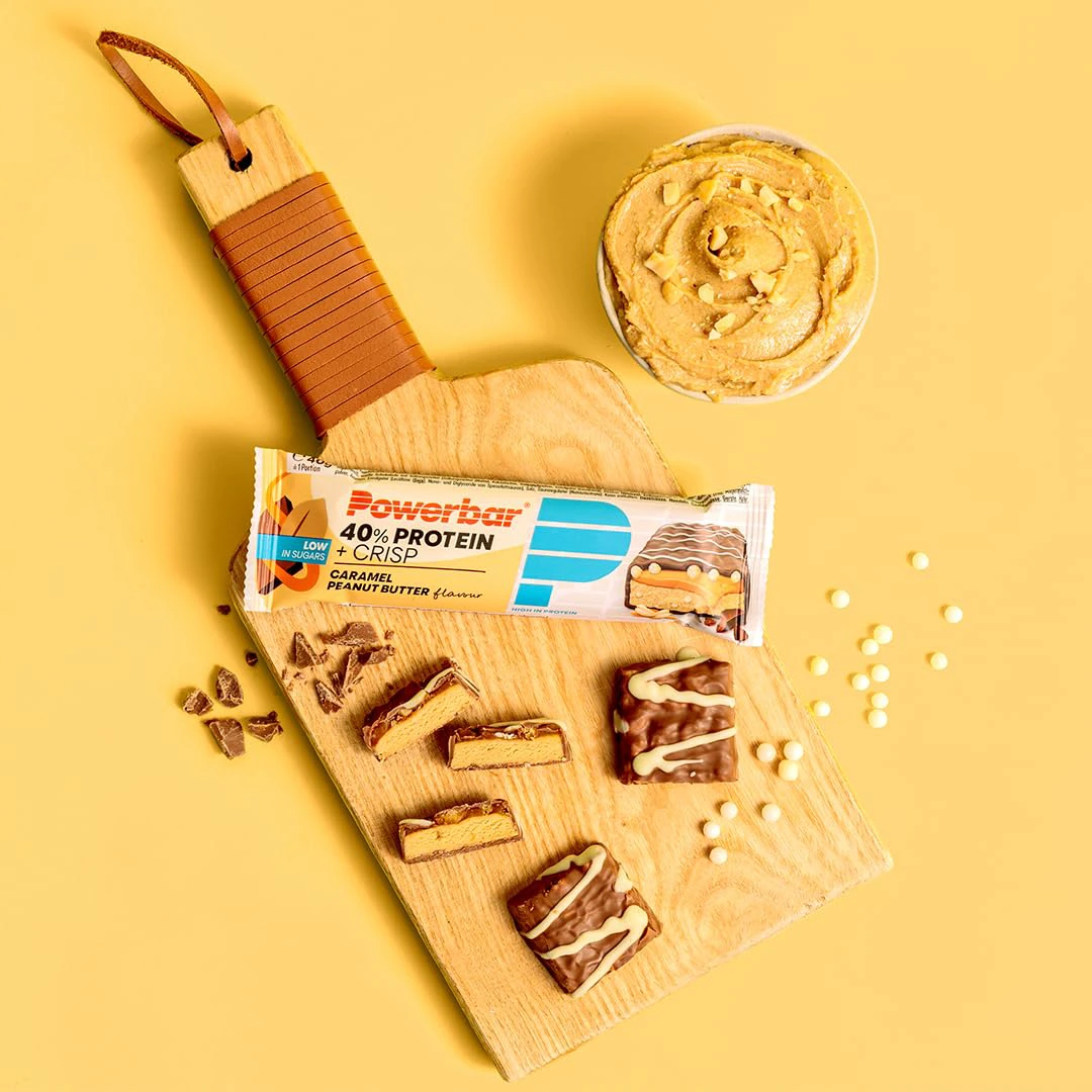 6. Powerbar - baton proteic activitate sportiva Protein+ 40% - aroma Caramel si unt de arahide - 40g