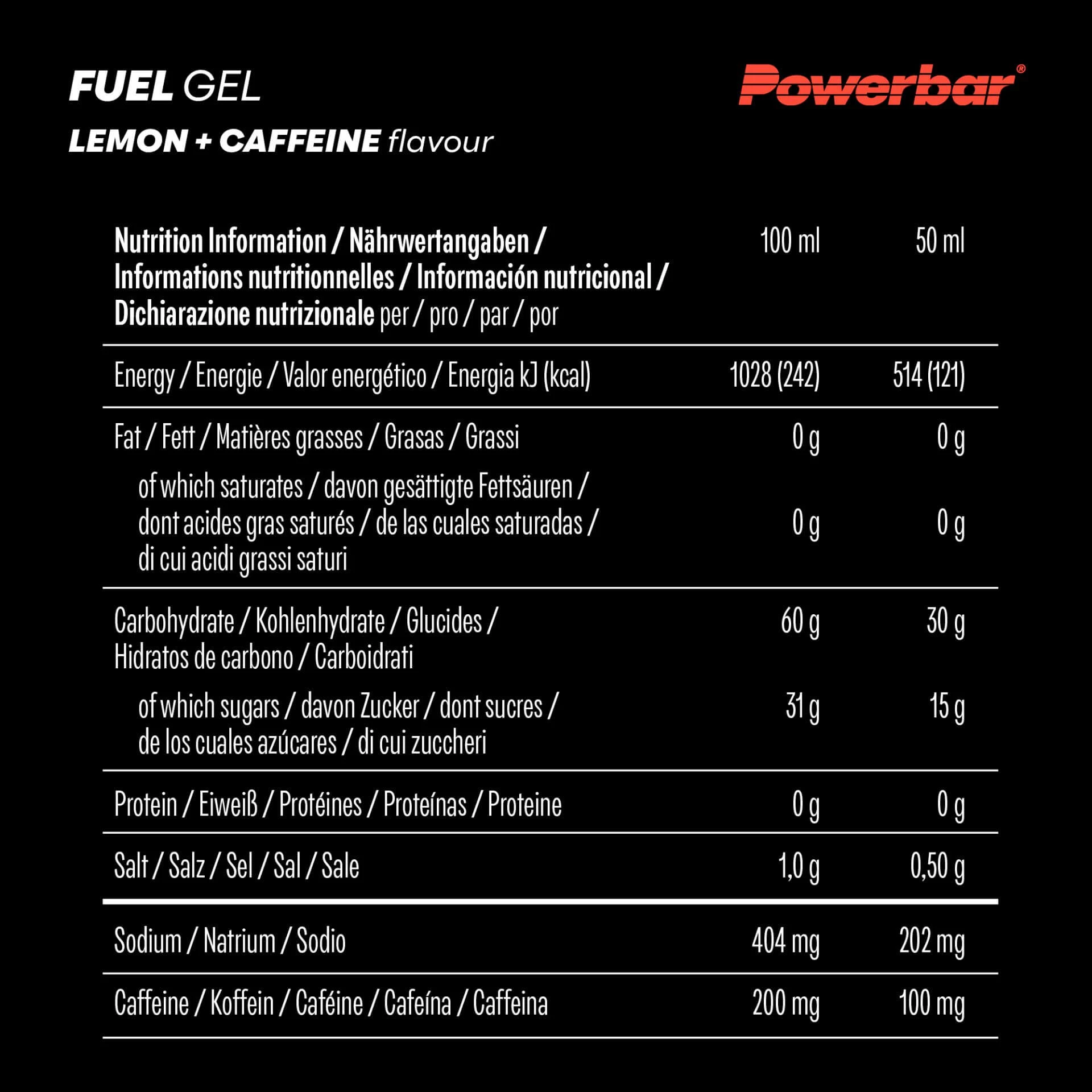 2. Powerbar - gel energizant Fuel 30, aroma lamaie si cafeina - 50ml