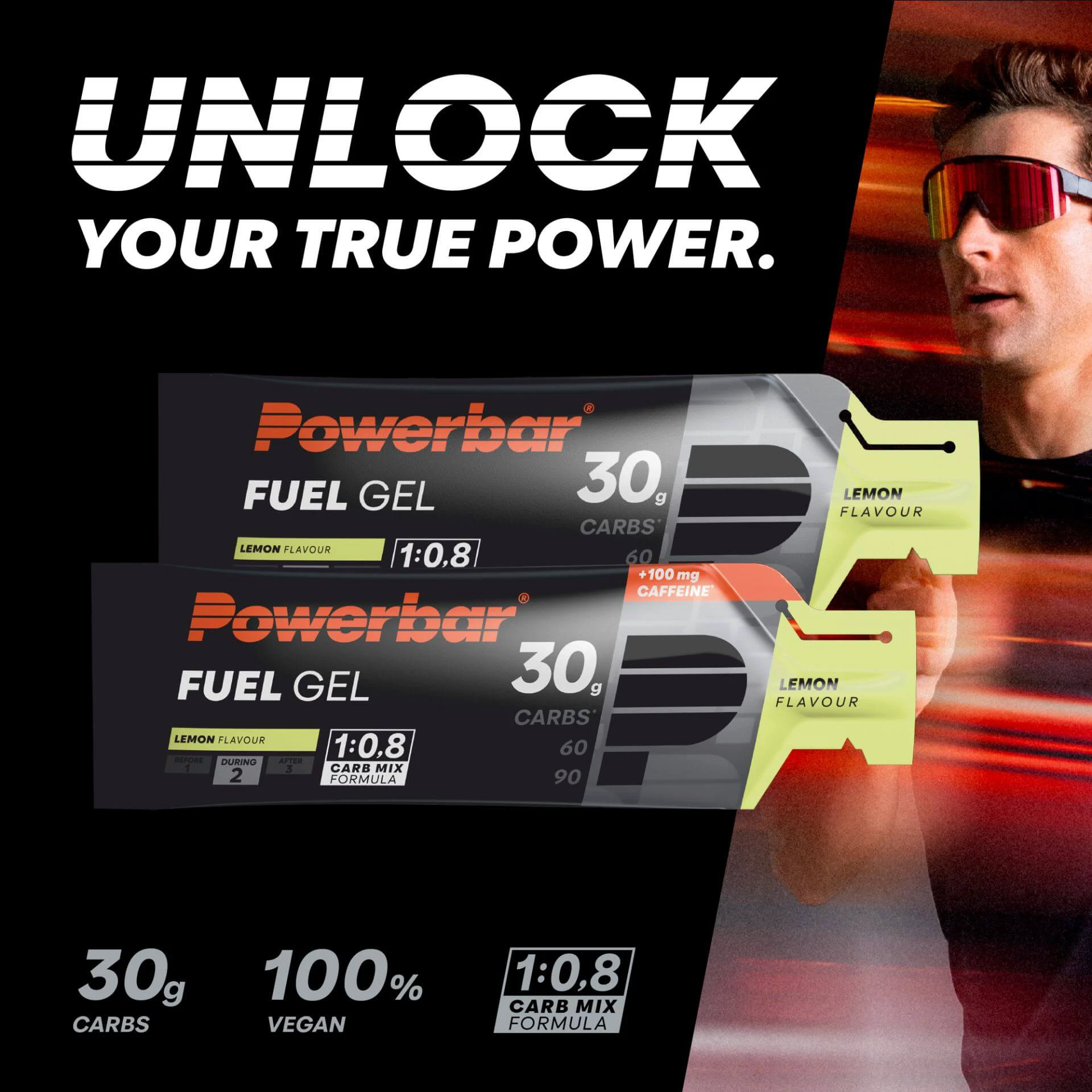 5. Powerbar - gel energizant Fuel 30, aroma lamaie si cafeina - 50ml