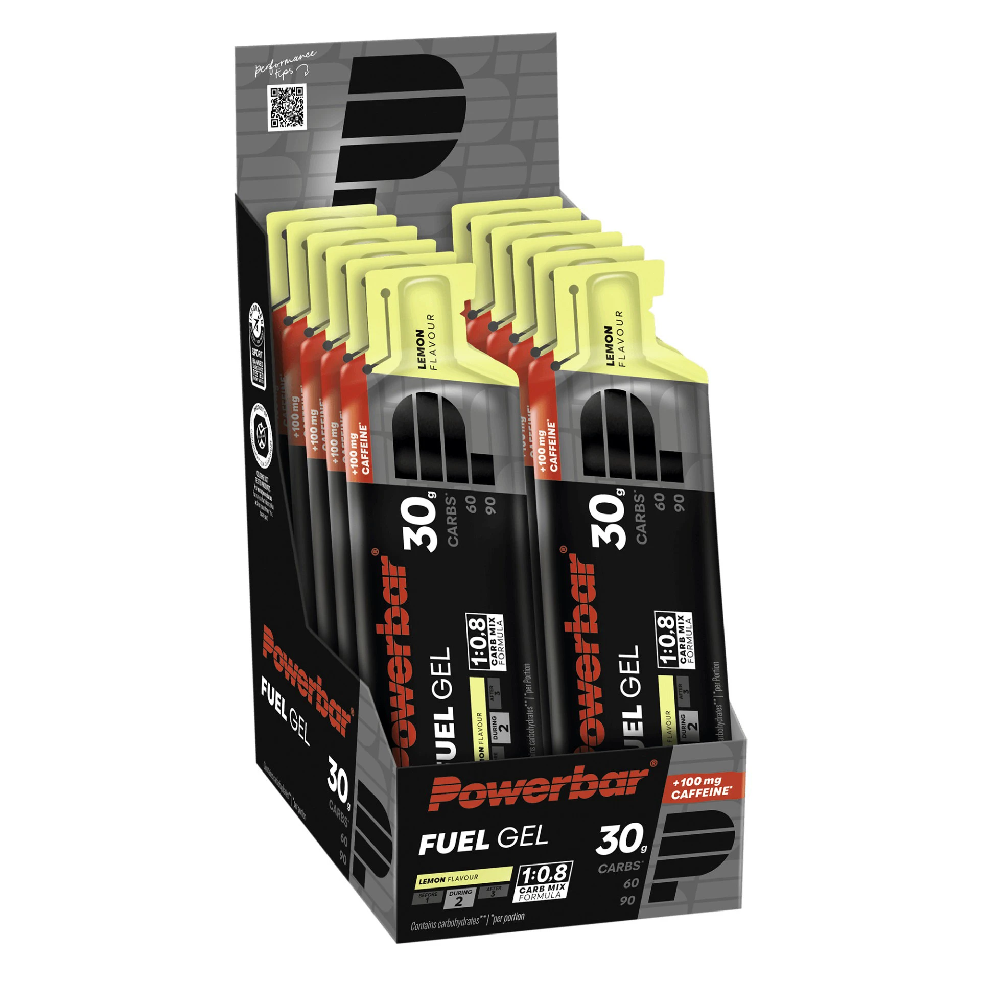 8. Powerbar - gel energizant Fuel 30, aroma lamaie si cafeina - 50ml
