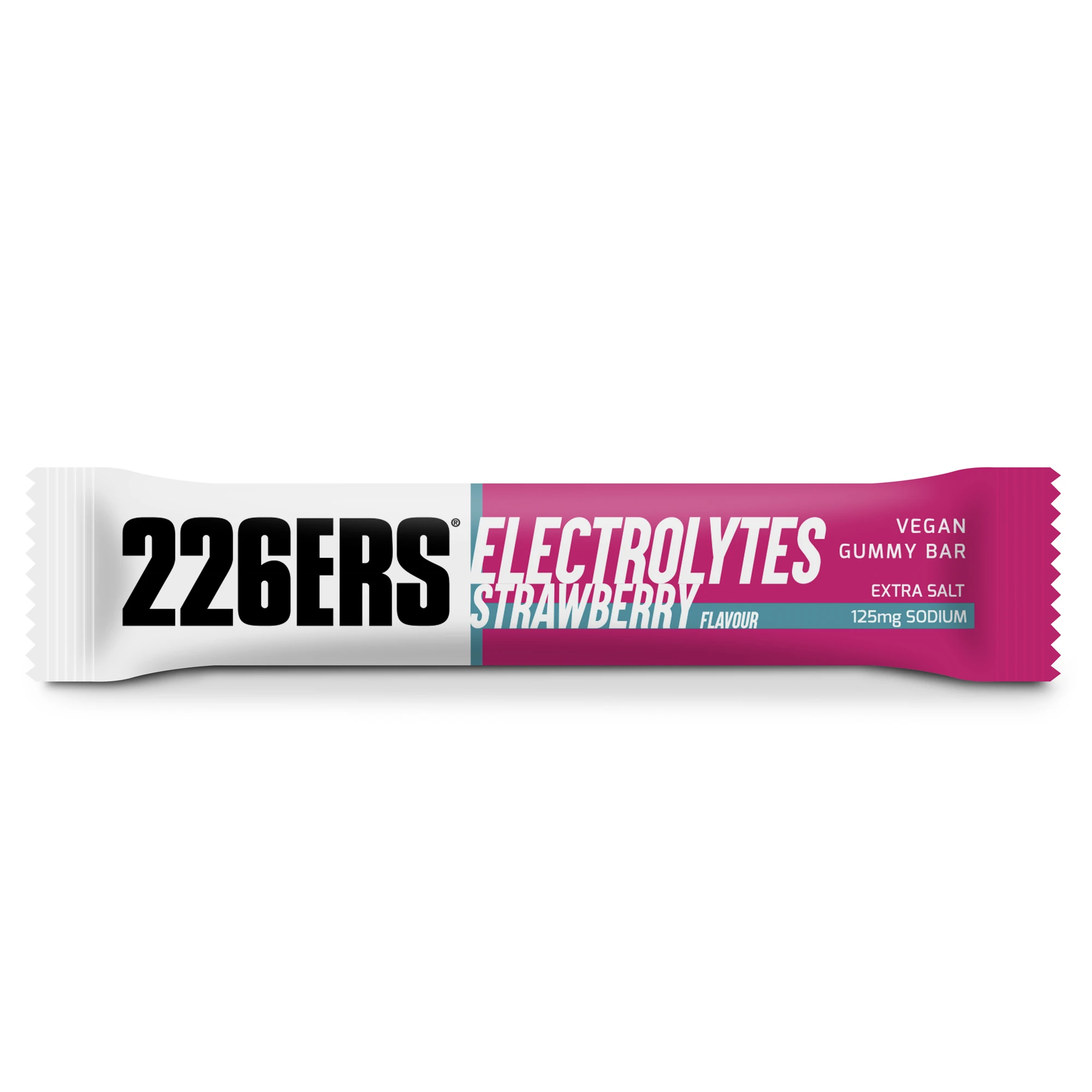 1. Baton gumat energizant 226ers Vegan Gummy Bar Electrolyte 30g - căpșuni
