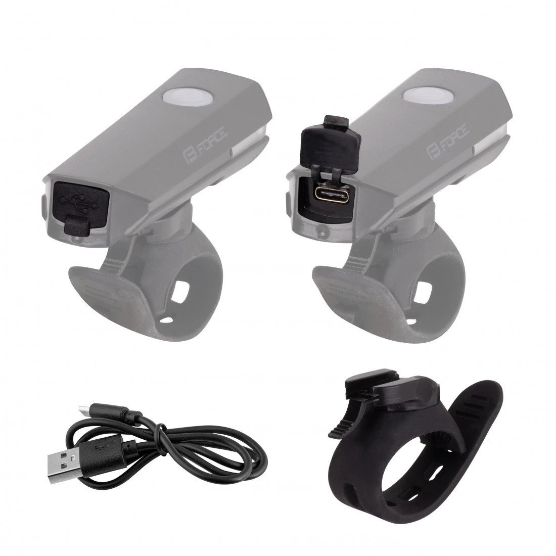 2. Far fata Force Flux 200 Lumeni USB negru