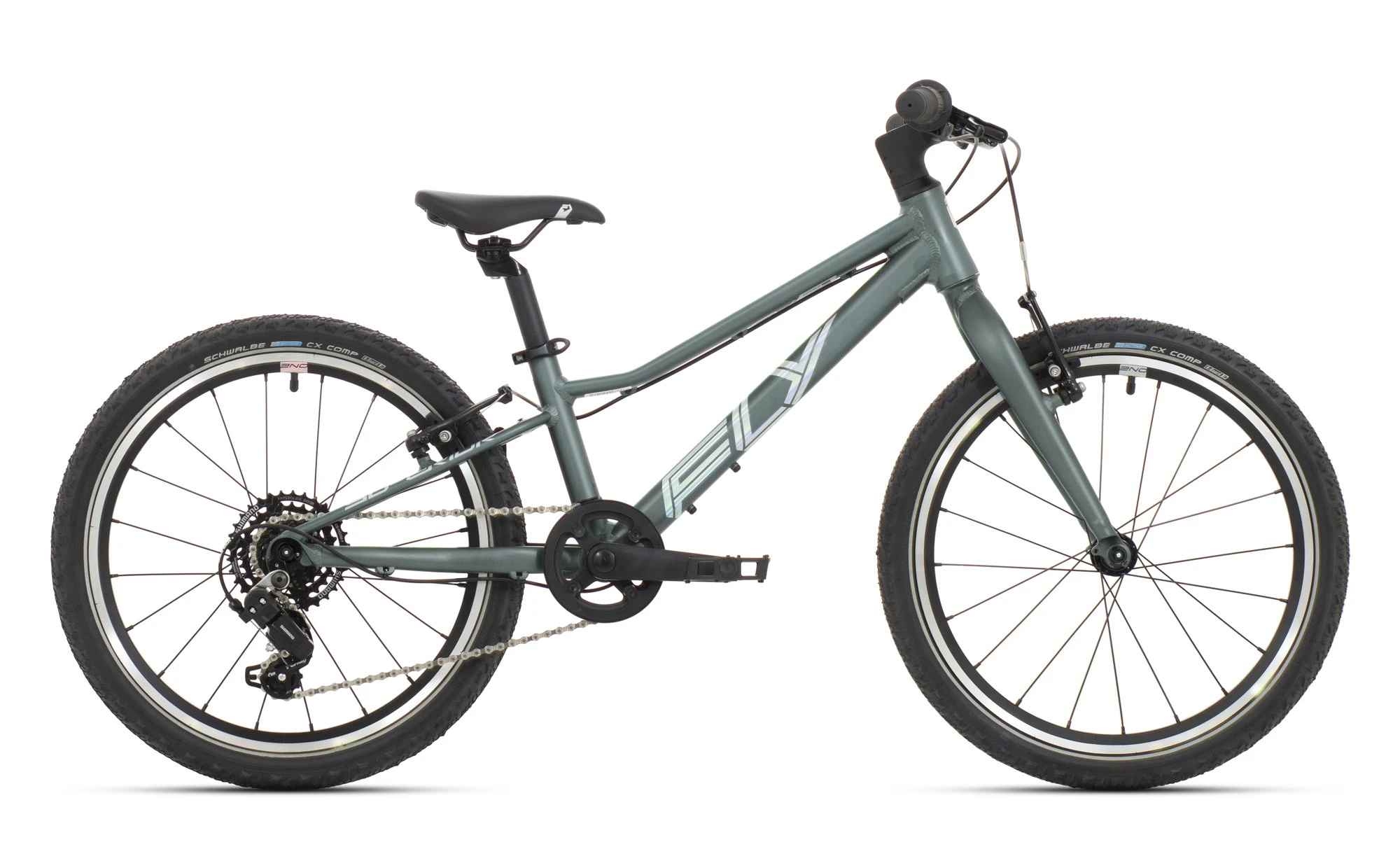 3. Bicicleta Superior FLY 20 VB Matte Trooper Green/Hologram Chrome