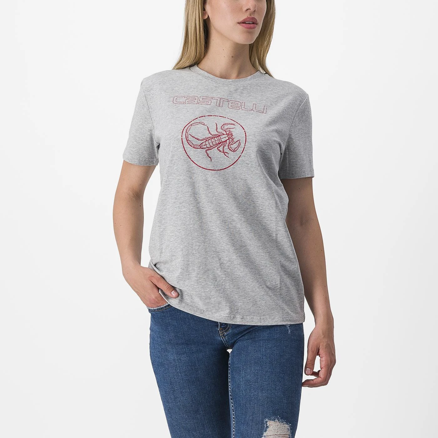 Tricou casual Castelli Pedalare Tee de dama Gri - 154606