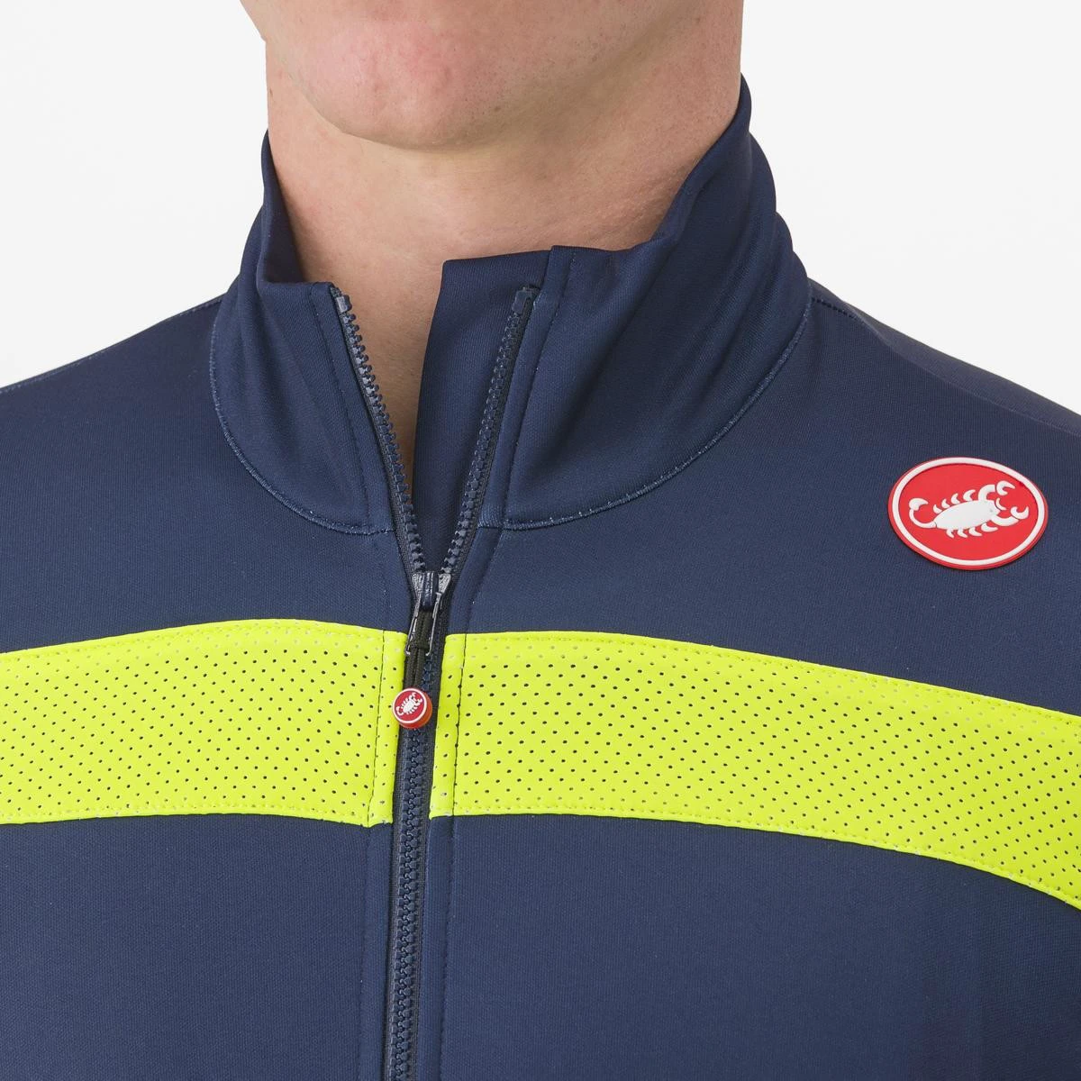 4. Tricou cu maneca lunga Castelli Puro 3 FZ BelgianBlue/YellowFluoReflex