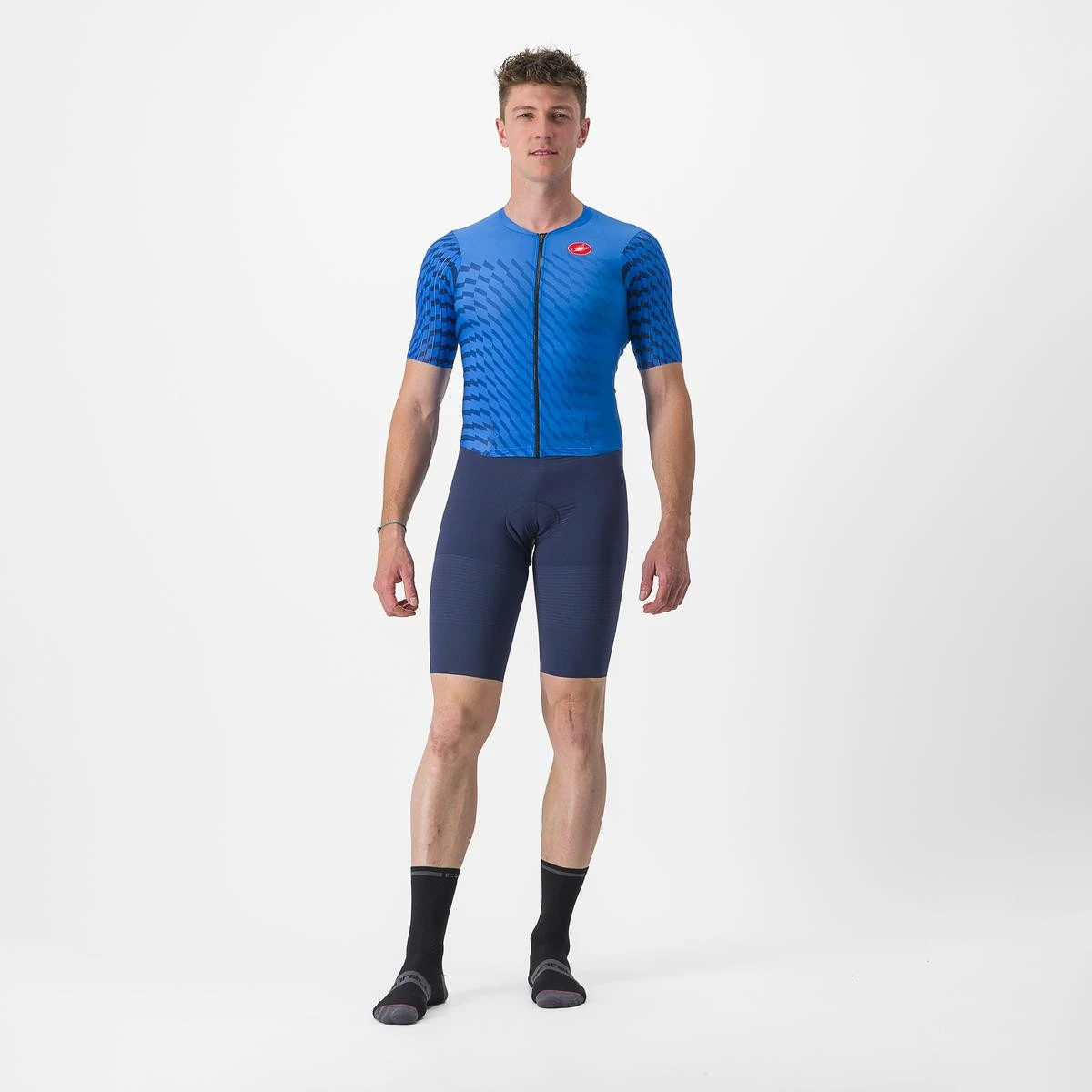 1. Costum de triatlon cu maneca scurta Castelli PR 2 Speed Albastru/Bleumarin S