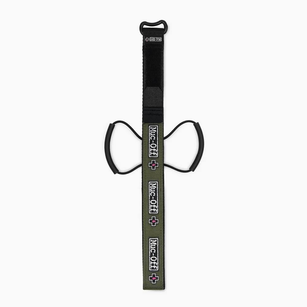 1. Muc-Off - banda transport accesorii bicicleta cu prindere pe cadru Utility Frame Strap - verde inchis army