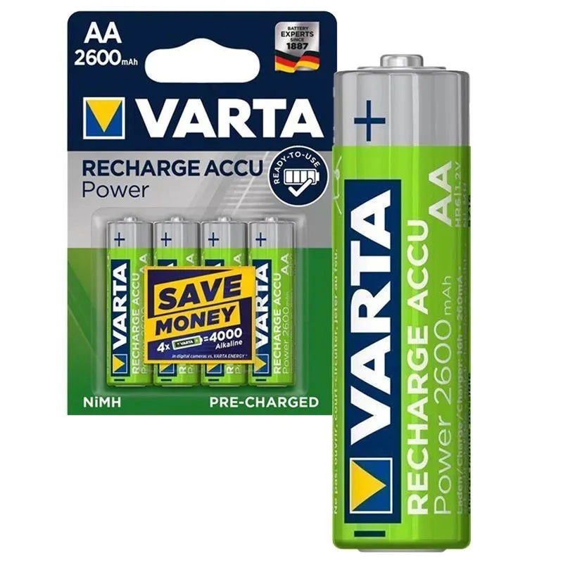 2. Varta - set acumulatori AA Recharge Accu 2600 mAh - 4buc