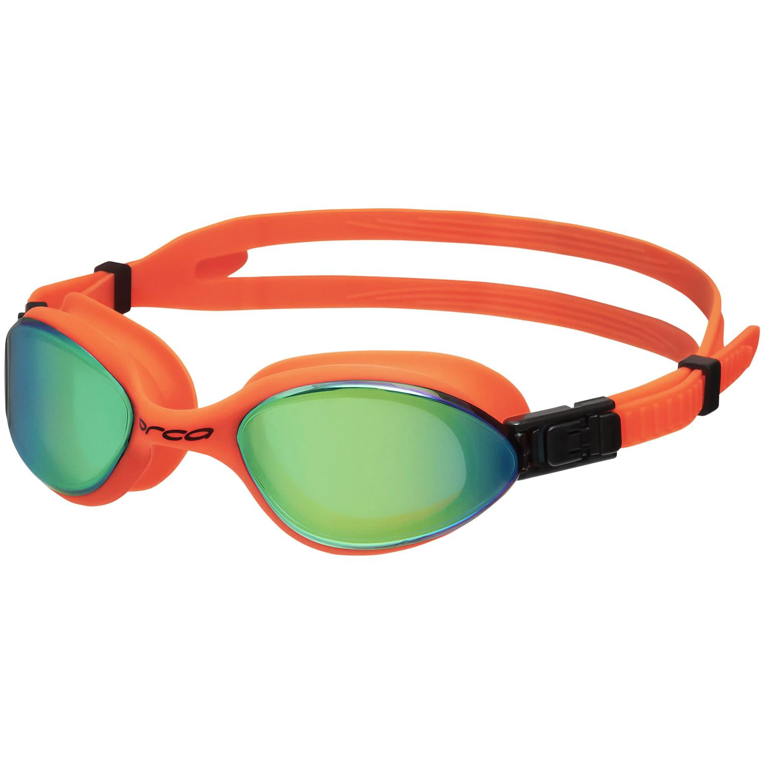 1. Orca - ochelari inot triatlon si ape deschise - Killa 180° - portocaliu oglinda