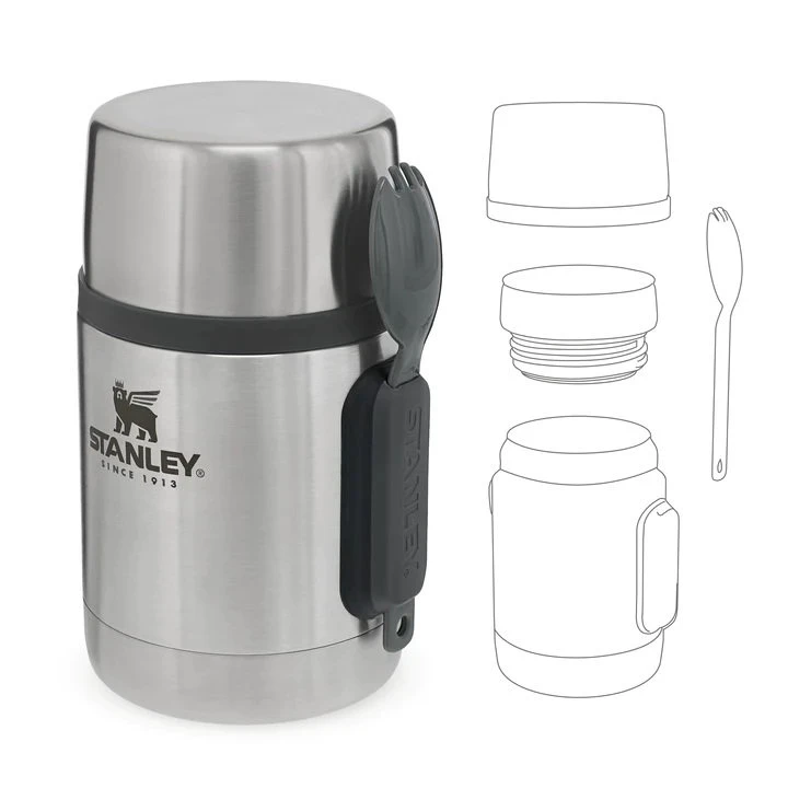 5. Stanley - termos pentru mancare lingura inclusa Adventure All-in-One Food Jar + Spork - Stainless Steel 530 ml