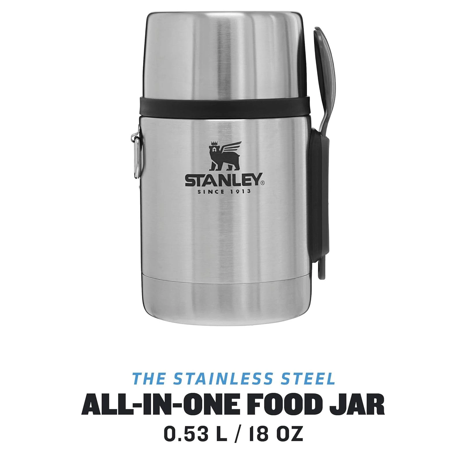 3. Stanley - termos pentru mancare lingura inclusa Adventure All-in-One Food Jar + Spork - Stainless Steel 530 ml
