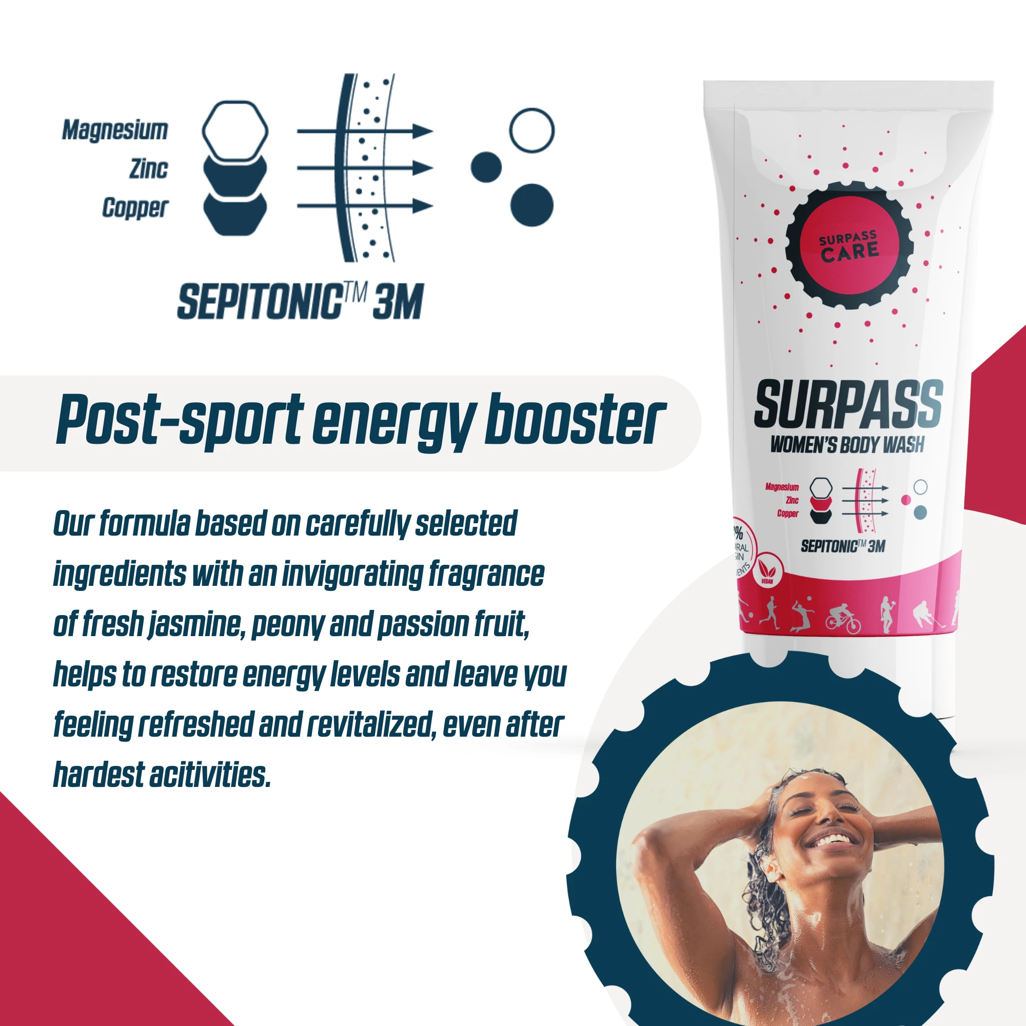 5. Surpass - gel de bus femei Women`s body wash Sepitonic 3M - 250ml