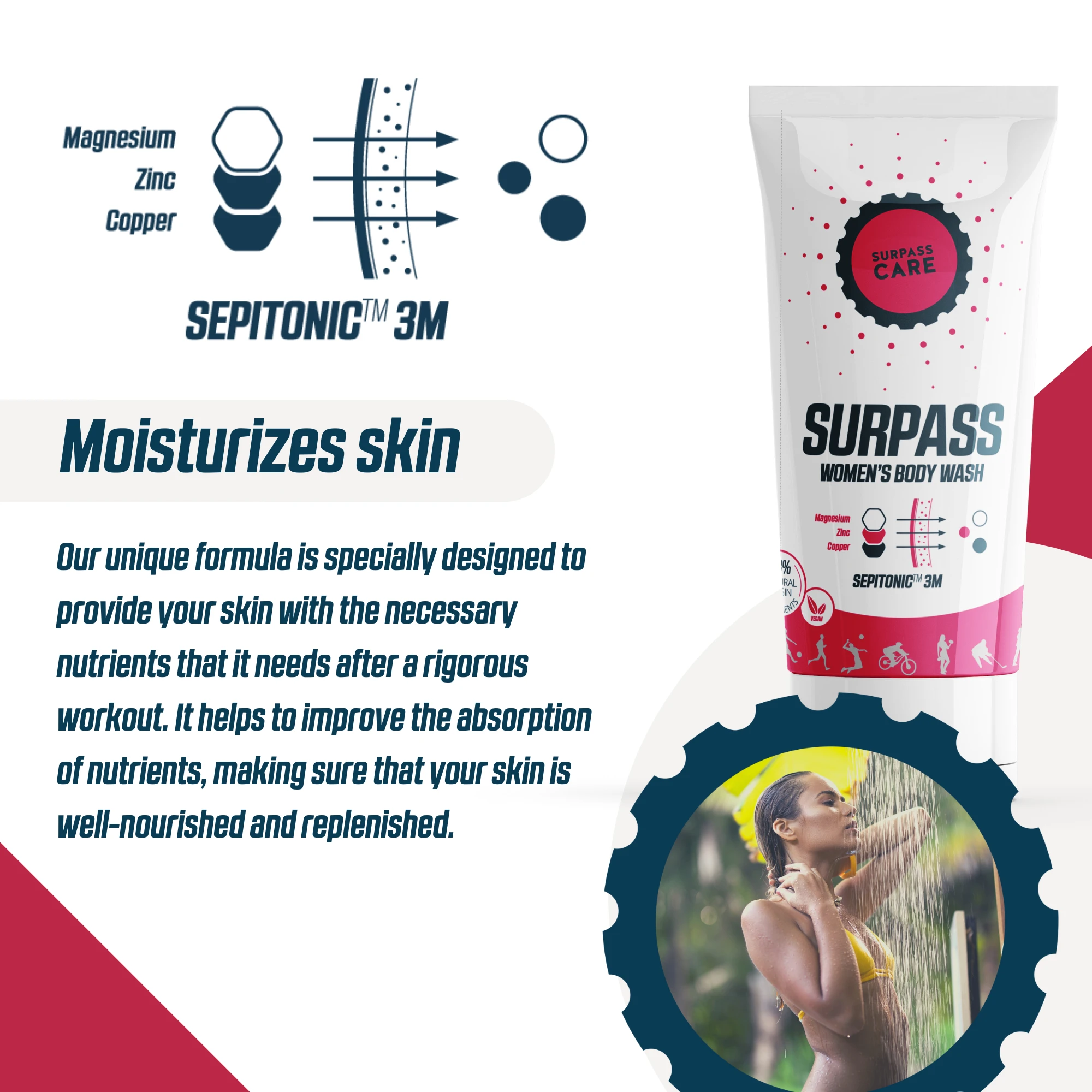 3. Surpass - gel de bus femei Women`s body wash Sepitonic 3M - 250ml