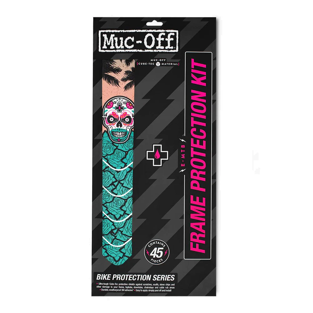 1. Muc-Off - set stickere protectie cadru bicicleta Frame Protection Kit E-MTB - albastru verzui Day of the shred