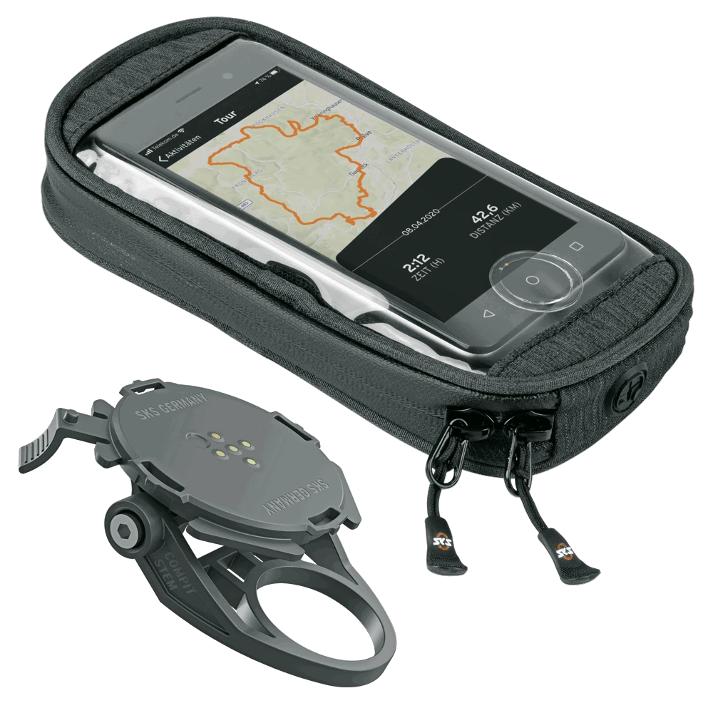 1. Suport telefon SKS Compit cu prindere pe pipa + Gentuta telefon SKS SmartBag