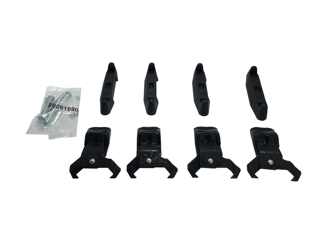 1. Kit de prindere Menabo FIX043GS pentru bare transversale Tema / Tema Aluminiu