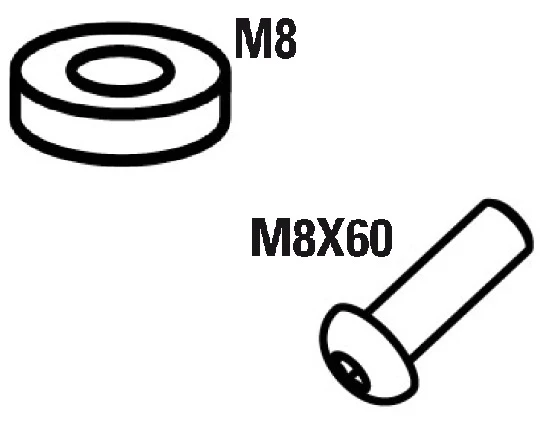 1. Set suruburi pentru clemele barelor transversale Menabo Omega / Delta