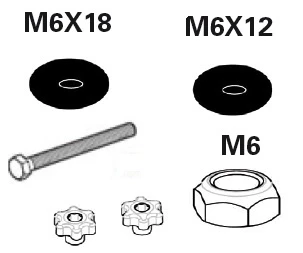 1. Set suruburi pentru suportul de biciclete Menabo Huggy