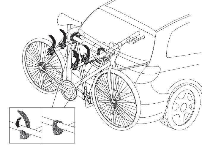 5. Suport biciclete Menabo Marius pentru 3 biciclete cu prindere pe carligul de remorcare