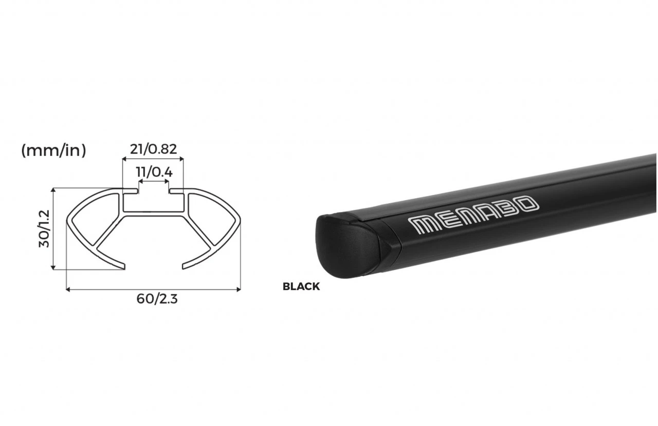 5. Bare transversale Menabo Delta Black pentru Toyota Rav 4 (XA40), 5 usi, model 2013-2018