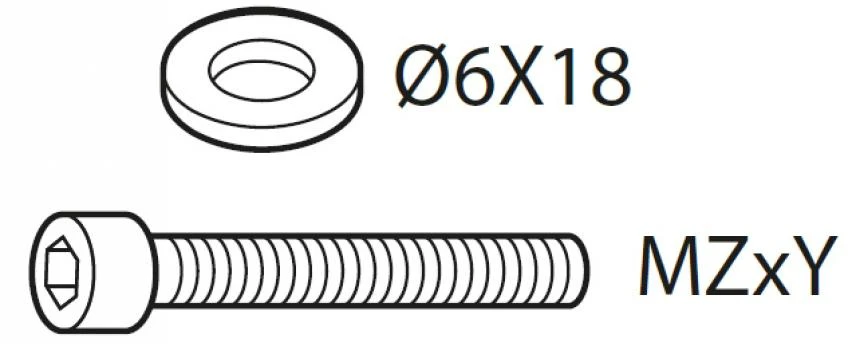 1. Set suruburi pentru kiturile Menabo DLFIX209FP / FIX509FP