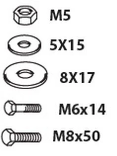 1. Set suruburi pentru suportul de biciclete Menabo Tekna