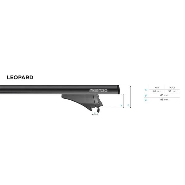 4. Bare transversale Menabo Leopard Black XL pentru Audi A6 (4G) Allroad 2012-2014