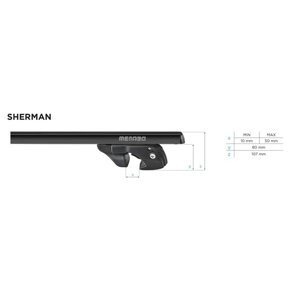 9. Bare transversale Menabo Sherman Black pentru Ford Everest 2006-2015