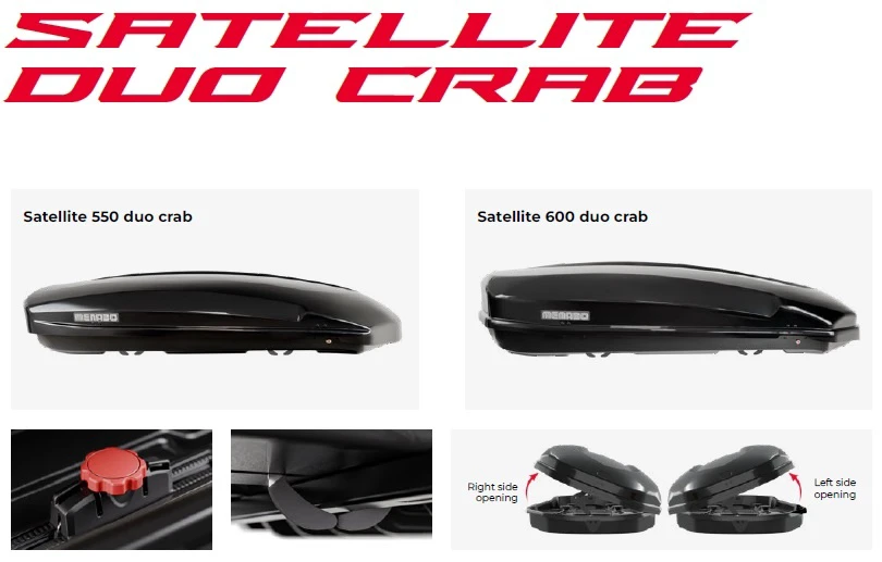 6. Cutie portbagaj Menabo Satellite 600 DUO ABS Black CRAB, 197x94x45 cm
