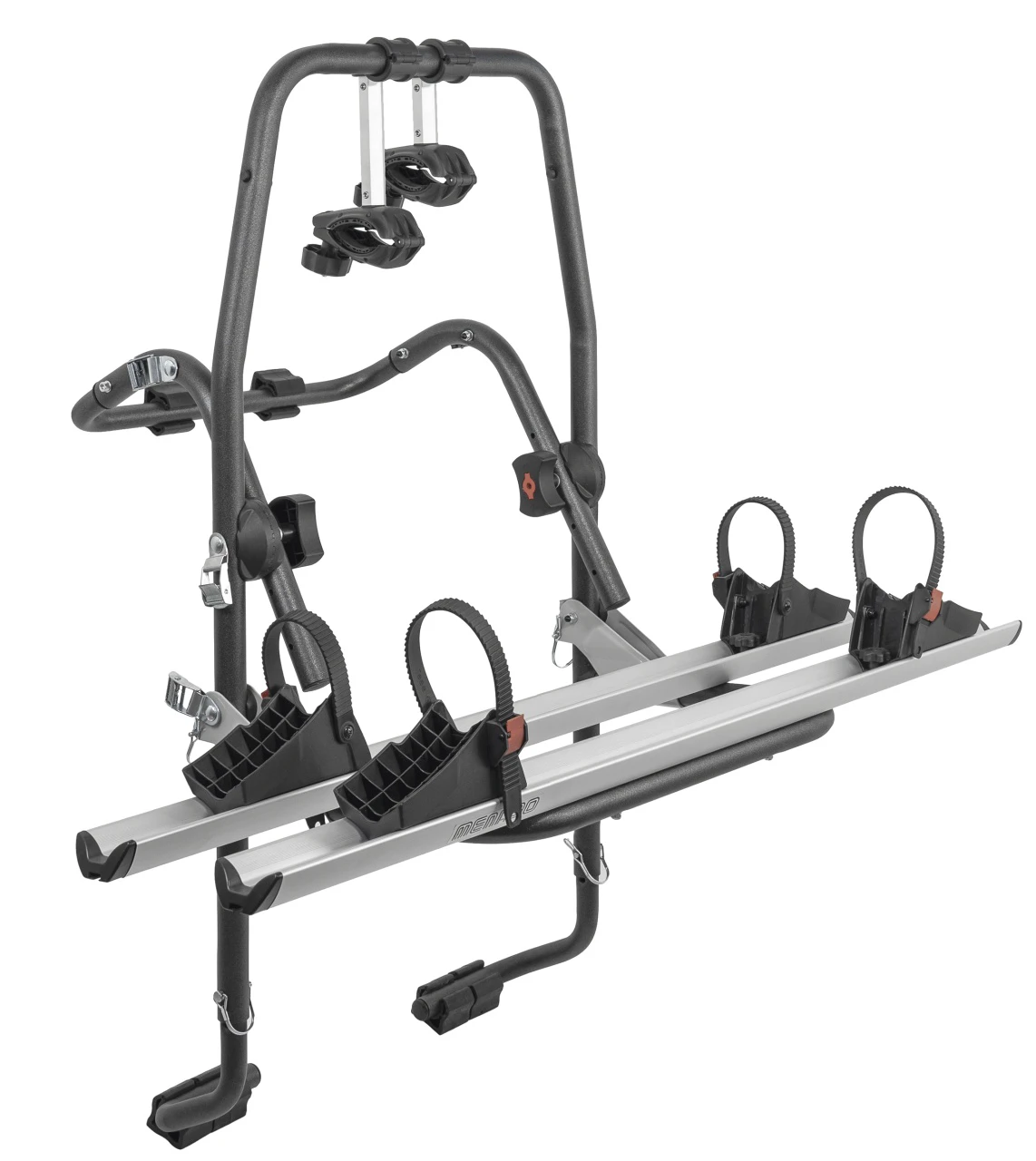 1. Suport biciclete Menabo Stand Up 2 pentru 2 biciclete cu prindere pe haion/portbagaj