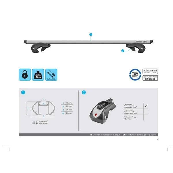 8. Bare transversale Menabo Dozer XXL pentru Ford Explorer III 2002-2005