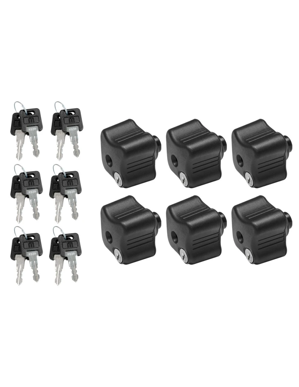 1. Set 6 butoane antifurt Menabo pentru suporturi de biciclete