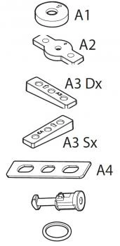 1. Set adaptor de placa ingusta pentru barele Menabo Professional