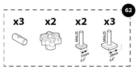 1. Set suruburi pentru suportul de biciclete Menabo Juza