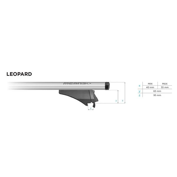 8. Bare transversale Menabo Leopard Silver XL pentru Hyundai ix35 (bara lipita) 2010-2013