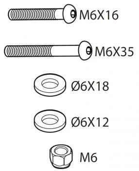 1. Set suruburi de fixare pentru barele Menabo Professional