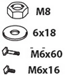1. Set suruburi pentru suportul de biciclete Menabo Musa